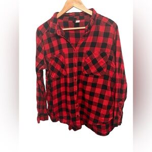 H&M Red and Black Plaid Shirt